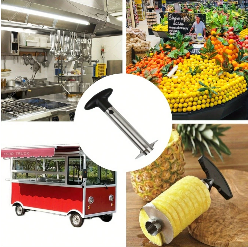 Stainless Steel Pineapple Corer / Slicer / Peeler / Cutter - Easy To Use Kitchen Tool With  Handle, Effortlessly Prepare Pineapple And More Fruits