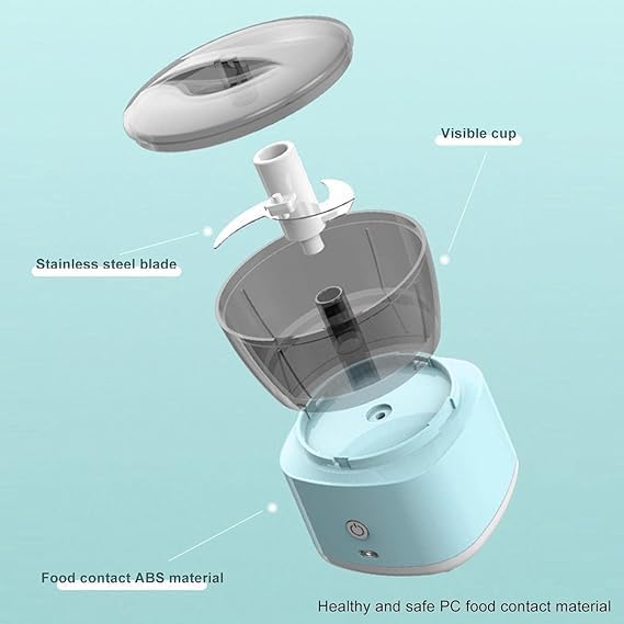 2 in1 Electric Vegetable Chopper, USB Rechargeable Mini Food Processor , Cordless Food Chopper for Garlic, Onion, Ginger, Vegetables, Nuts & Food