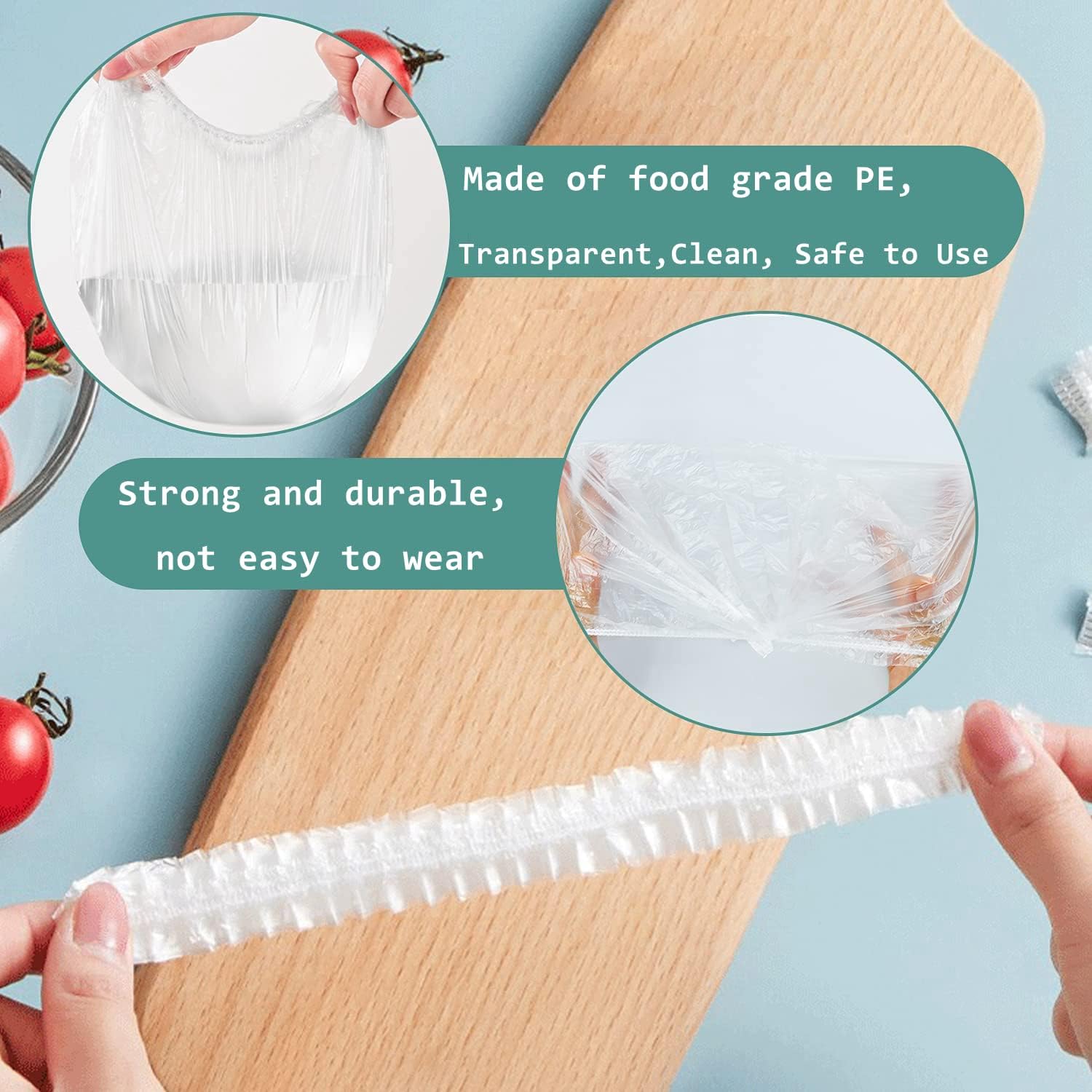 Fresh Keeping Bags 100PCS, Reusable Elastic Sealed Food Storage Covers, Sealing Stretchable Food Covers dust cover, Universal Kitchen Wrap Seal Caps