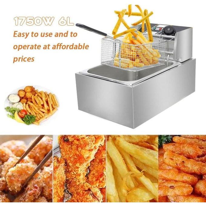 Redberry 6L Commercial Electric Deep Fryer + FREE Scooper, Chips Cutter, and 4-Way Socket – Heavy-Duty Stainless Steel Fryer for Home & Business