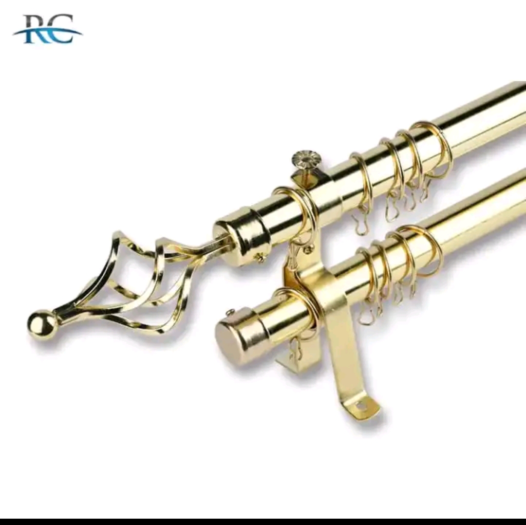 Clearance Sale!!! Gold Premium Adjustable Curtain Rods-Single and Double Options in 1M,2M,3M Lenghth