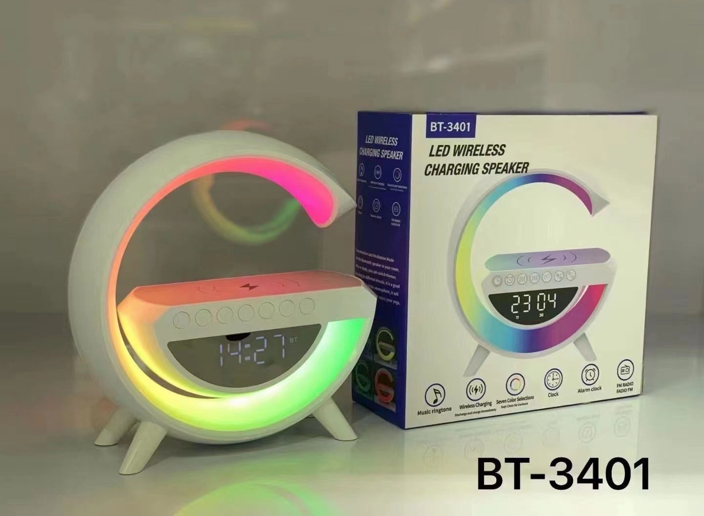 CLEARANCE SALE!!! FACTORY PRICE! 4-in-1 Bluetooth Speaker- Portable &Rechargeable With Decor Lamp, 7Lighting modes, High quality sound, Display Clock &Alarm Clock Indoor &Outdoor Decoration, Gift