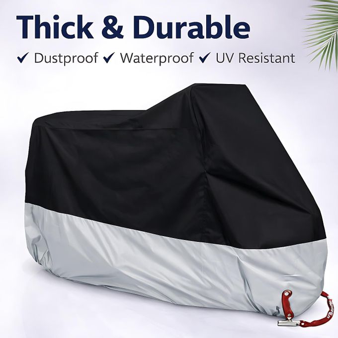 XL Motorcycle Cover with Lock Hole – 190T Rainproof, Sunproof, Dustproof All-Season Bike Protection