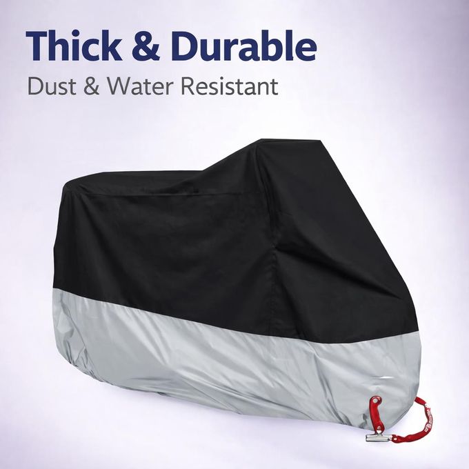 XL Motorcycle Cover with Lock Hole – 190T Rainproof, Sunproof, Dustproof All-Season Bike Protection