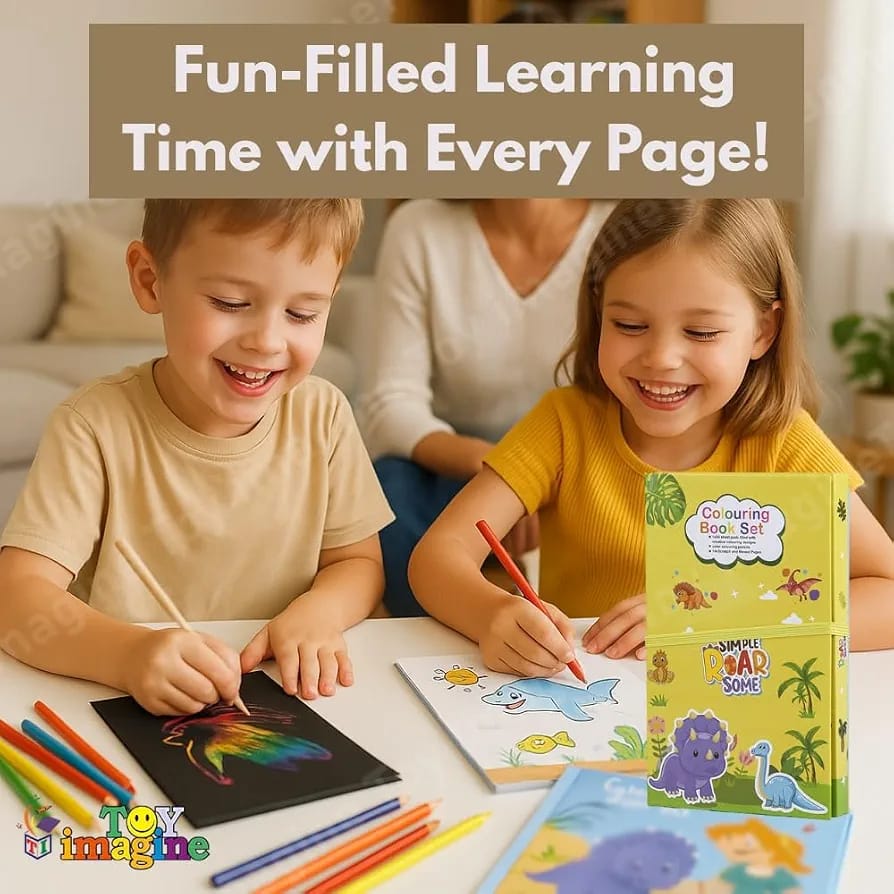 60 pages colour book with 8 coloring pencils