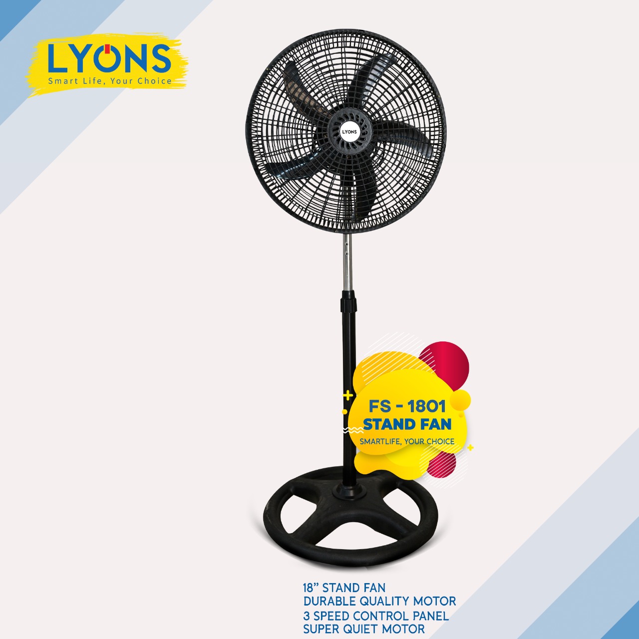 🌬️🔥 LYONS 18" FLOOR FAN 🔥🌬️
Beat the heat and keep your space comfortably ventilated with the Lyons 18-inch floor fan. Its practical floor-standing design makes it suitable for home, office, shop