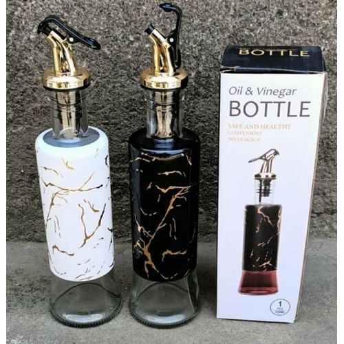 CLEARANCE OFFER  Stainless Steel & Glass Oil Dispenser - Drip-Free Spout