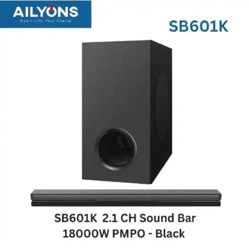 CLEARANCE OFFER AILYONS SB601K 2.1 Channel Sound Bar with Subwoofer Bluetooth Home Theater System Deep Bass Audio