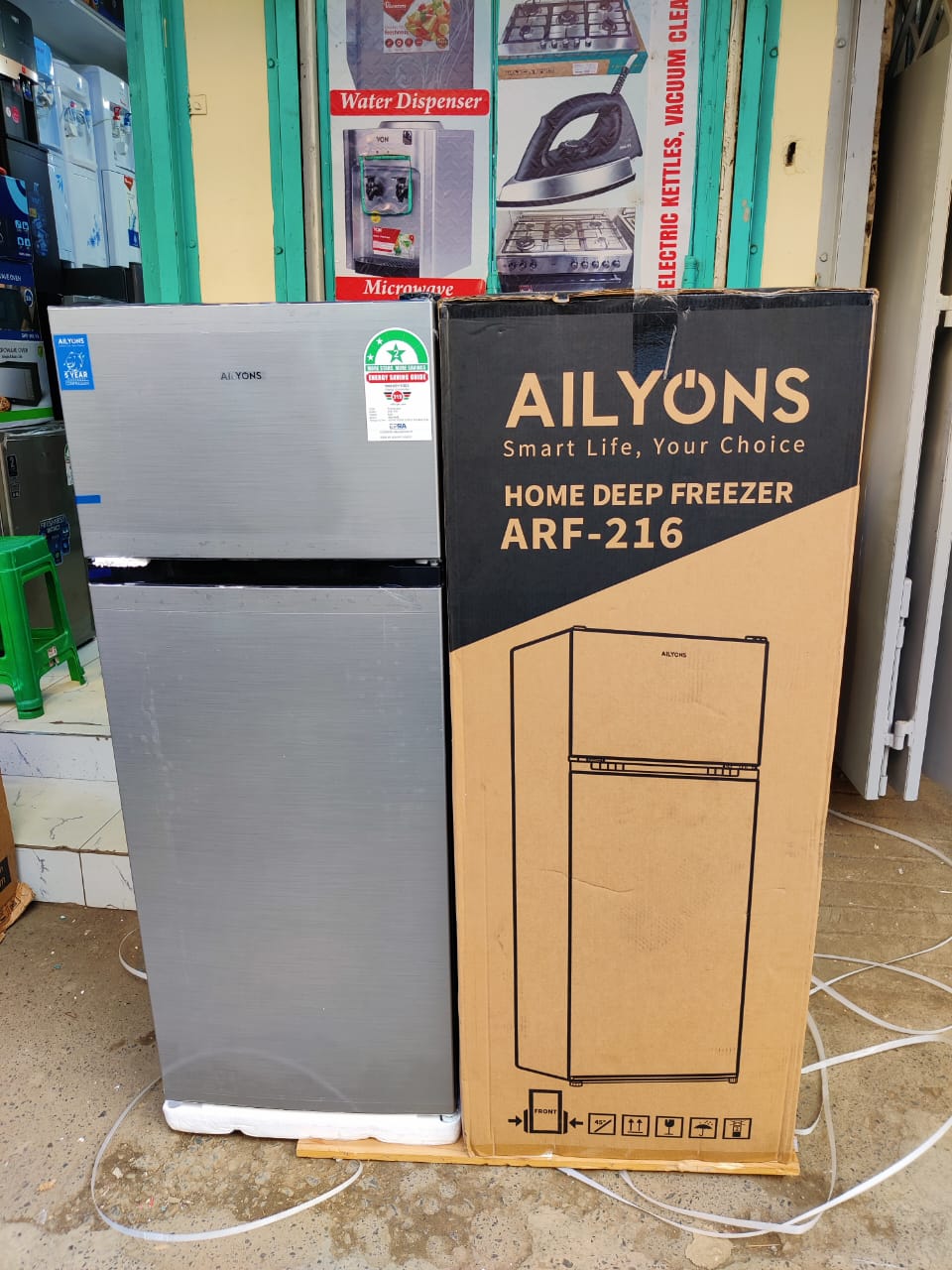 BEST QUALITY ! AILYONS 216L Double Door Fridge Spacious, Energy Efficient, Direct Cooling.Designed with a spacious refrigerator & freezer compartment, it provides convenient storage for your groceries
