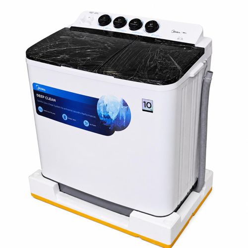 PROMOTION PRICE ! Midea 10kg Twin Tub Washing Machine Semi-Automatic Wash & Spin. Its semi-automatic twin tub design allows you to wash clothes in one tub and spin-dry them in the other.