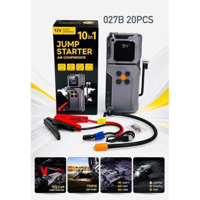 !!!!QUALITY!!!!Portable 10-in-1 12V Car Battery Jump Starter with 150PSI Air Compressor, Power Bank & Flashlight  Power up your vehicle and stay prepared for any emergency
