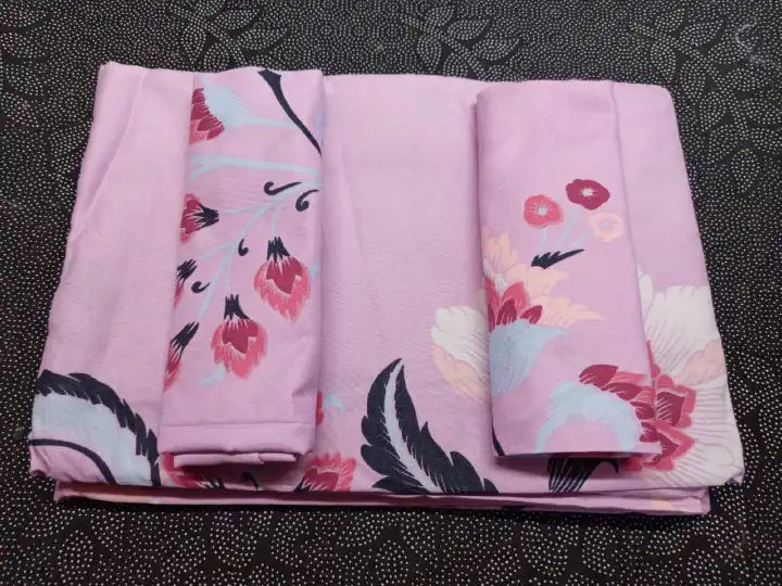 Pattern Bedsheets 2 Pcs Bedsheets with 2 Pcs Pillow Cases Soft Printed Bedding Set Comfortable Durable Cotton Blend Bed Linen Set for Bedroom Home Use, Stylish Decorative Bed Cover with Matching Pillo