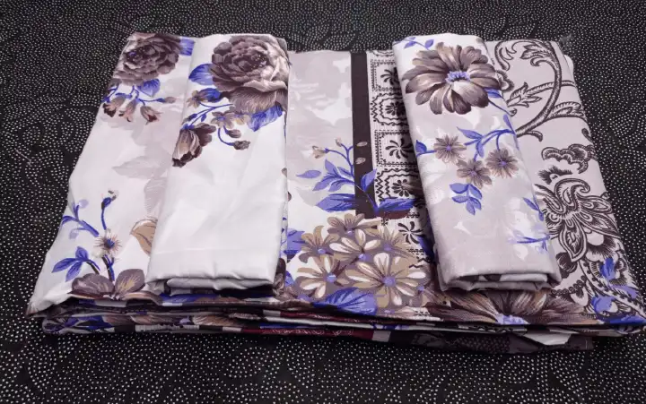Pattern Bedsheets 2 Pcs Bedsheets with 2 Pcs Pillow Cases Soft Printed Bedding Set Comfortable Durable Cotton Blend Bed Linen Set for Bedroom Home Use, Stylish Decorative Bed Cover with Matching Pillo