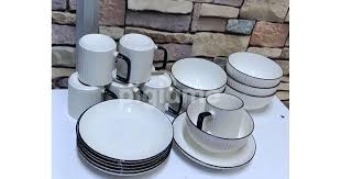 18-Piece Japanese Combo Ceramic Dinner Set – 6 Plates, 6 Bowls & 6 Cups, Elegant Durable Dining Set for Home, Family & Guest Use