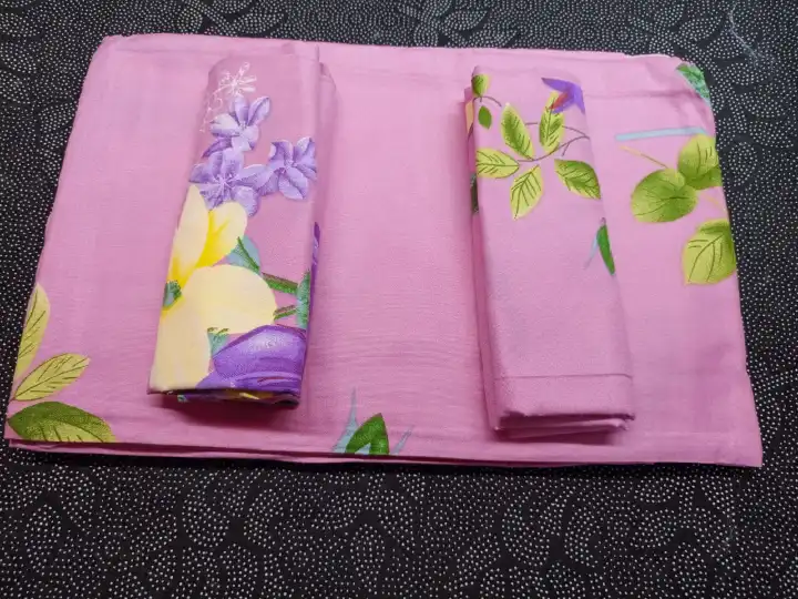 Pattern Bedsheets 2 Pcs Bedsheets with 2 Pcs Pillow Cases Soft Printed Bedding Set Comfortable Durable Cotton Blend Bed Linen Set for Bedroom Home Use, Stylish Decorative Bed Cover with Matching Pillo