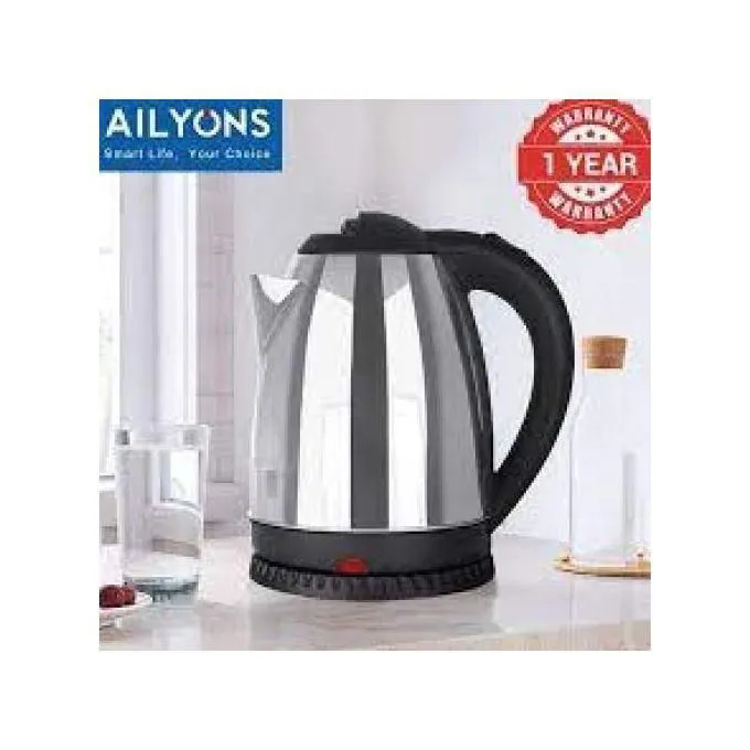 1.8L Energy Efficient Electric Water Kettle Heater Jug Fast Boiling Stainless Steel Electric Kettle with Auto Shut-Off, Boil-Dry Protection and 360° Rotating Base for Safe and Convenient Hot Water Use