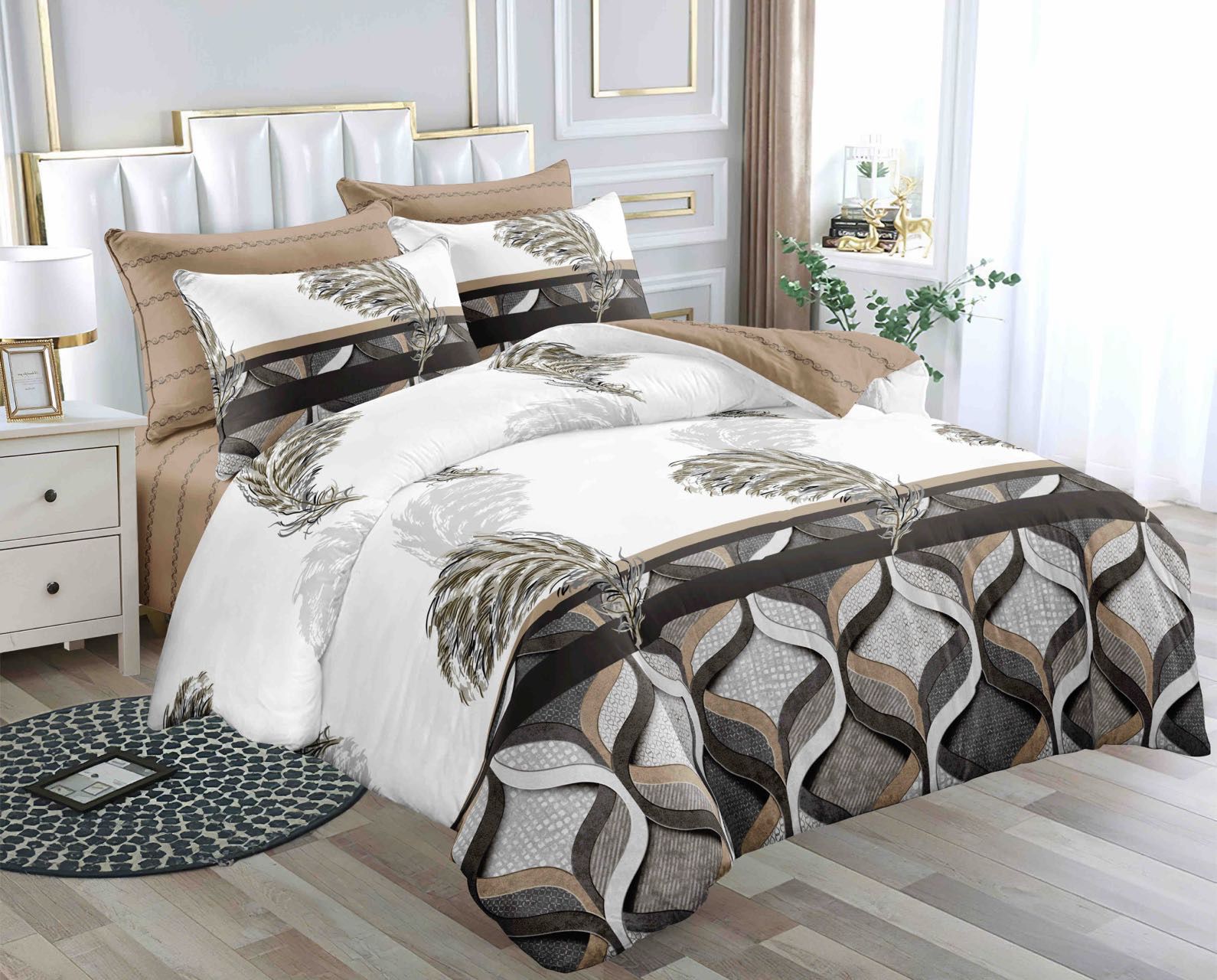 Cotton Binded Duvet Set 6×7 ft – Soft Breathable Comforter Set with 1 Bedsheet & 2 Pillow Cases, Durable Cotton Bedding Set for Bedroom, Hotel-Style Comfort & Everyday Home Use