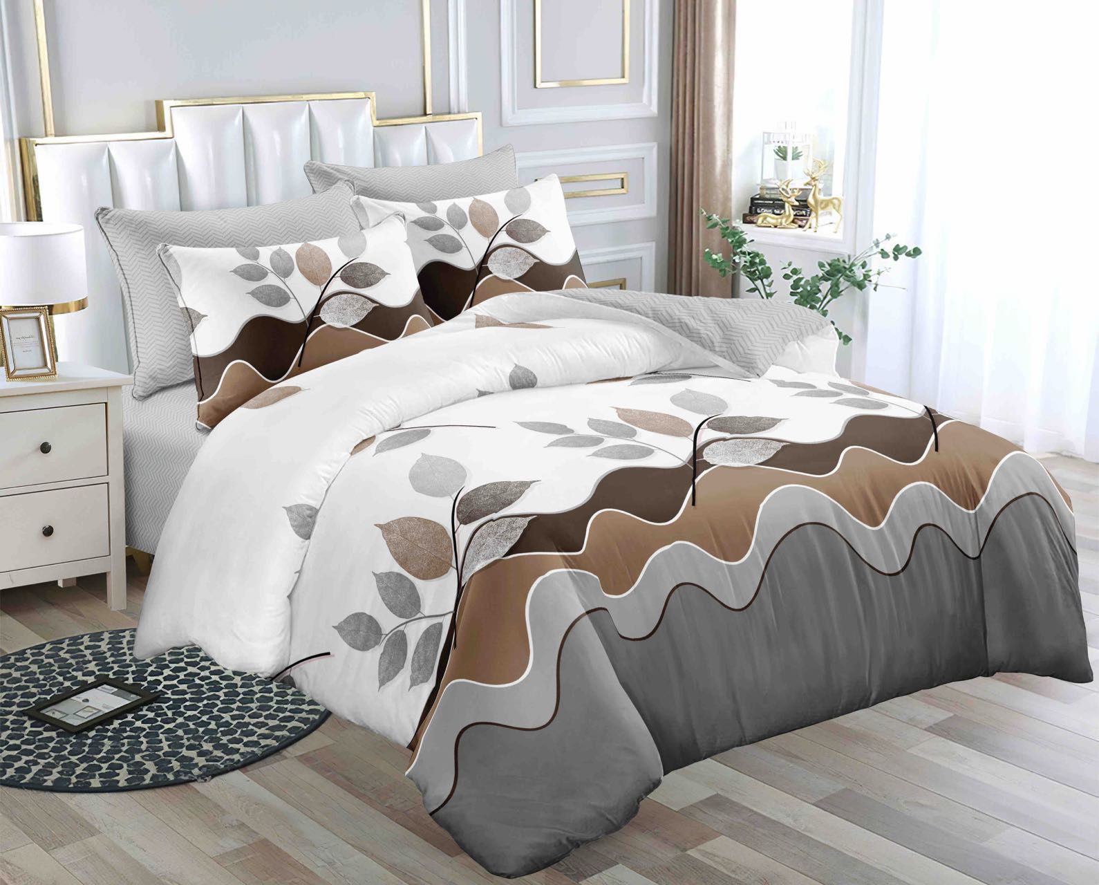 Cotton Binded Duvet Set 6×7 ft – Soft Breathable Comforter Set with 1 Bedsheet & 2 Pillow Cases, Durable Cotton Bedding Set for Bedroom, Hotel-Style Comfort & Everyday Home Use