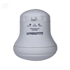 Lorenzetti Instant Shower Head Electric Water Heater, Energy Efficient Instant Bathroom Shower System with Fast Heating Technology, Safe Thermostat Control, High Pressure Water Flow for Comfortable Ho