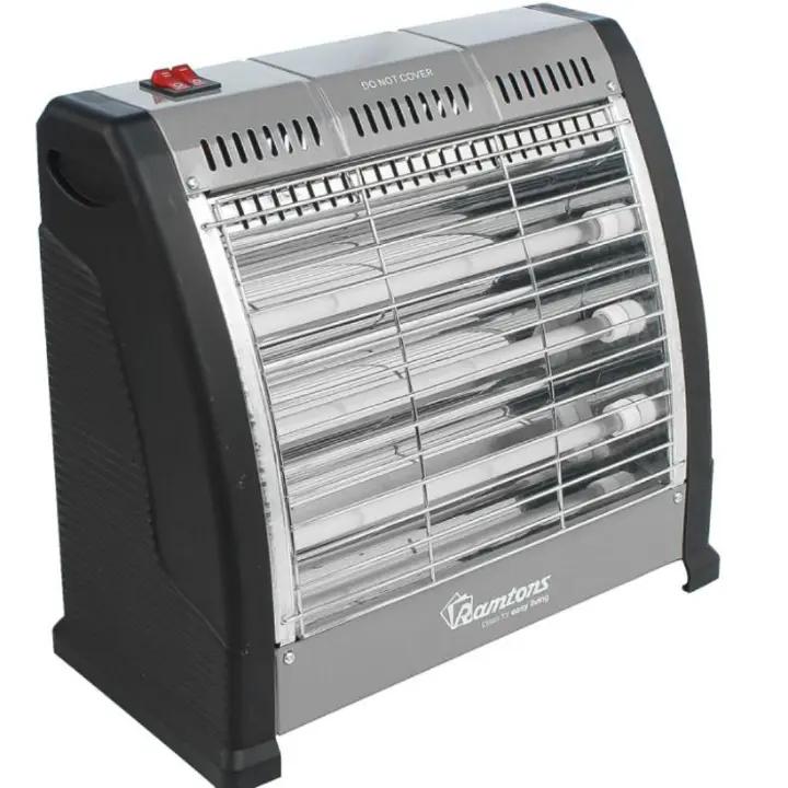 Ramtons Quartz Electric Room Heater RM-469 with Fan – 400W–1200W Adjustable Power, 3 Quartz Heating Elements, Fast Indoor Space Warmer with Tilt Protection for Home & Office Use