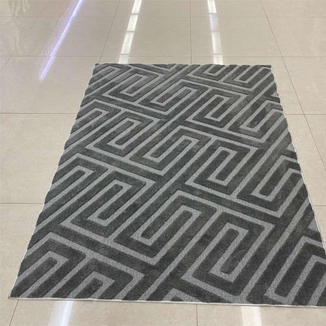 Modern Microfiber Pattern Carpet 5x8 ft – Soft Plush Area Rug with Non-Slip Rubber Backing, Durable Stylish Floor Carpet for Living Room, Bedroom, Office Décor