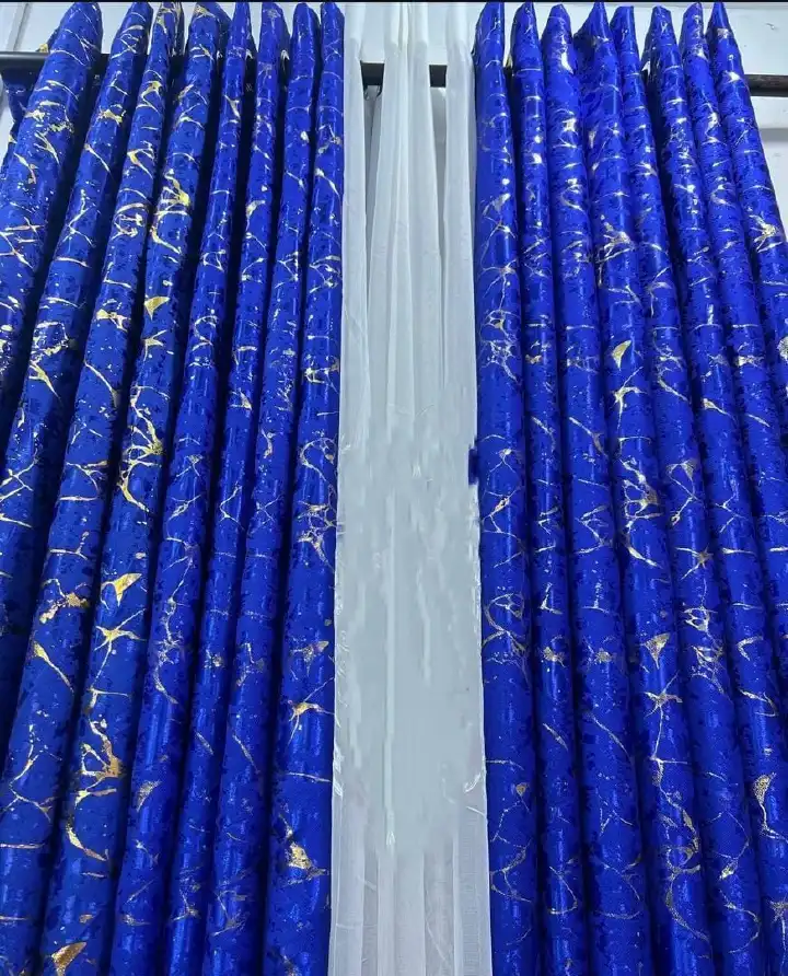 Taisier Home Gold Foil Print Linen Textured Curtains 3PC & 2PC Set Marble Design Elegant Sheer Drapes, Modern Living Room & Bedroom Window Curtains with Luxury Gold Pattern Finish for Home Décor Upgra