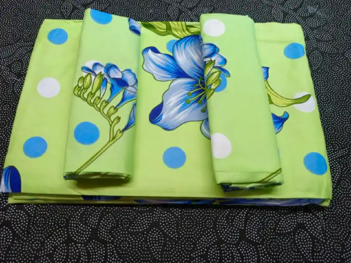 Pattern Bedsheets 2 Pcs Bedsheets with 2 Pcs Pillow Cases Soft Printed Bedding Set Comfortable Durable Cotton Blend Bed Linen Set for Bedroom Home Use, Stylish Decorative Bed Cover with Matching Pillo