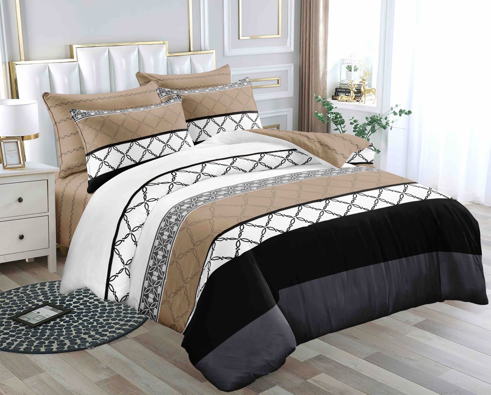 Cotton Binded Duvet Set 6×7 ft – Soft Breathable Comforter Set with 1 Bedsheet & 2 Pillow Cases, Durable Cotton Bedding Set for Bedroom, Hotel-Style Comfort & Everyday Home Use