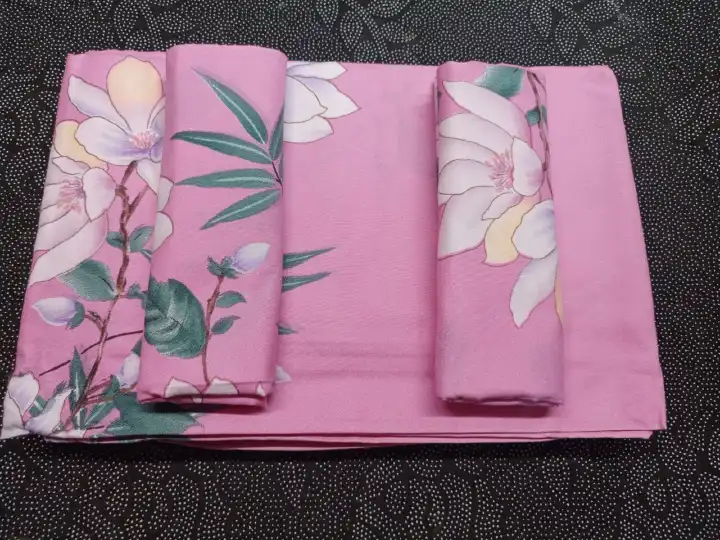 Pattern Bedsheets 2 Pcs Bedsheets with 2 Pcs Pillow Cases Soft Printed Bedding Set Comfortable Durable Cotton Blend Bed Linen Set for Bedroom Home Use, Stylish Decorative Bed Cover with Matching Pillo