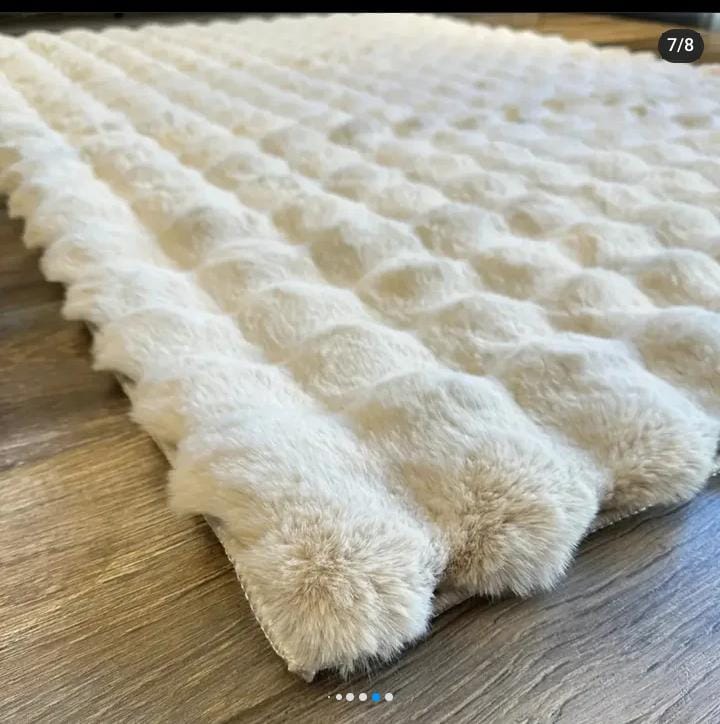 Ashler Rabbit Fur Soft Carpet 5×8 ft – Luxury Plush Area Rug, Ultra-Soft Fluffy Floor Carpet for Living Room, Bedroom, Sofa & Home Décor, Comfortable Non-Slip Indoor Rug