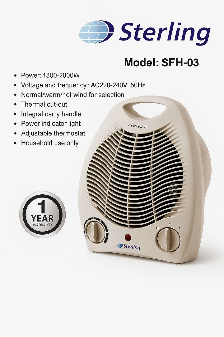 Compact Room Heater – Powerful Warmth in a Sleek Design | Fan Heater with Cool/Warm/Hot Wind Modes, Adjustable Thermostat, Portable All-Season Indoor Comfort Heater for Home & Office
