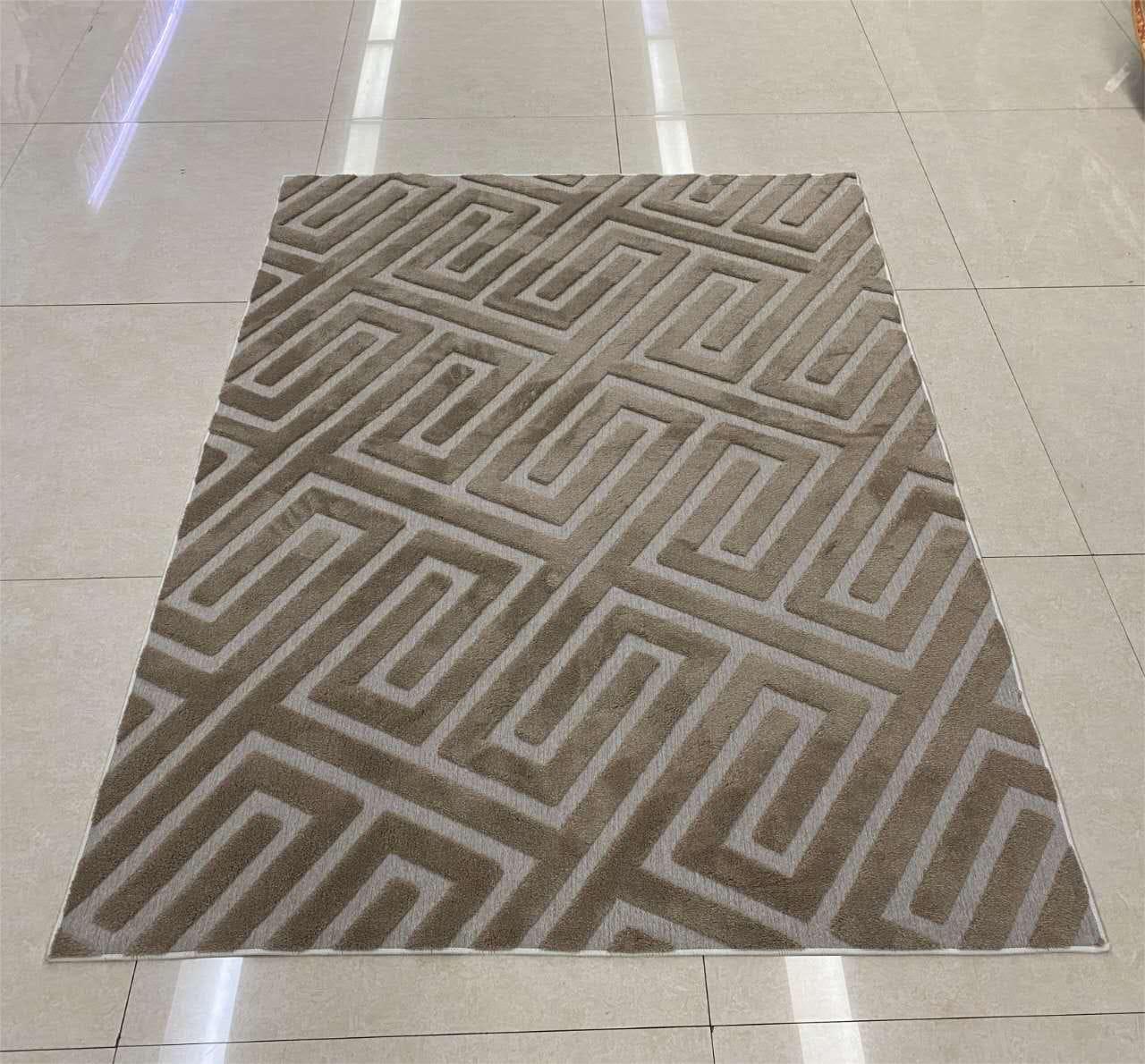 Modern Microfiber Pattern Carpet 5x8 ft – Soft Plush Area Rug with Non-Slip Rubber Backing, Durable Stylish Floor Carpet for Living Room, Bedroom, Office Décor
