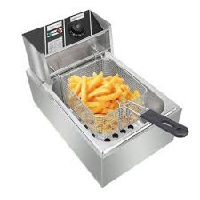 Energy Efficient Fryer Combo – ElectroMate 6L Stainless Steel Electric Deep Fryer Set with 4-Way Power Extension, Spatula, Standing Chips Cutter & Scooper, Fast Heating Oil Fryer for Home & Small Busi