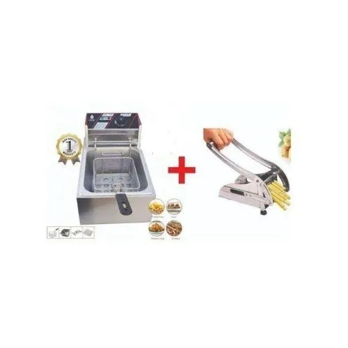 Macro Electric Deep Fryer Machine – 6L Capacity, Fast Heating Fryer with Free Chips Cutter, Even Cooking System for Fries, Chicken, Fish & Samosas, Ideal for Home & Small Business Use
