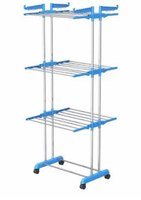 3-Layer Clothes Hanger / Drying Rack 54×18×39cm – Foldable Space-Saving Laundry Stand, Multi-Tier Garment Organizer for Indoor & Outdoor Clothes Drying and Storage