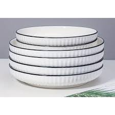 Amazing Combo  – 18-Piece Japanese Ceramic Dinner Set | 6 Dinner Plates, 6 Side Plates & 6 Bowls | High-Quality Durable & Elegant Chip-Resistant Tableware