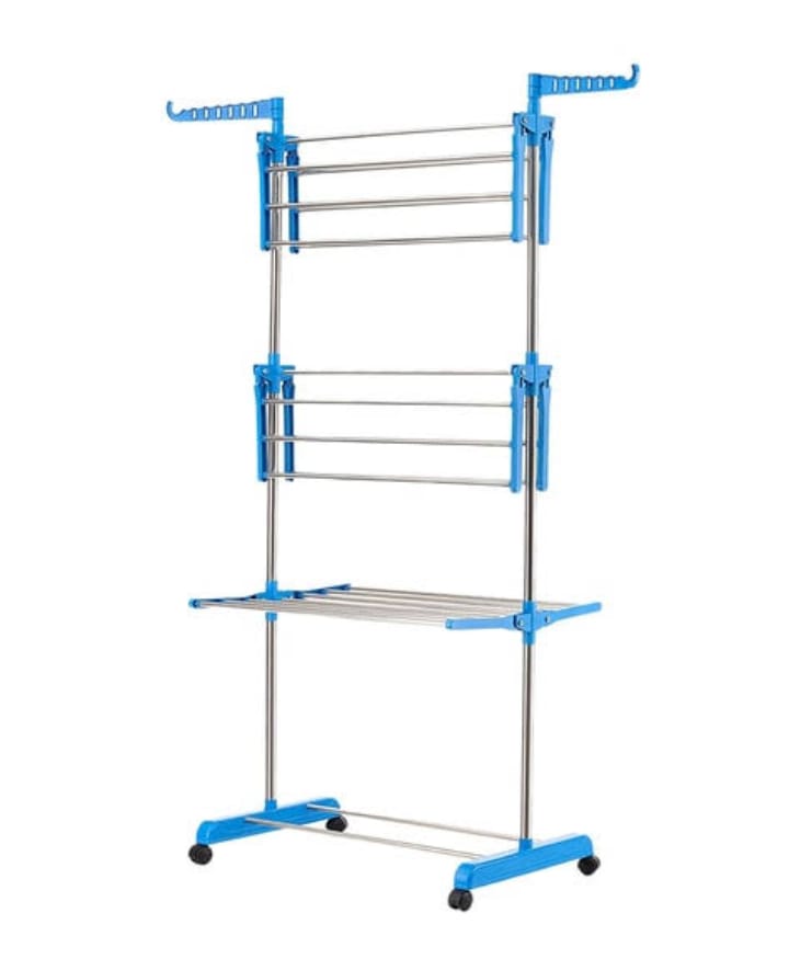3-Layer Clothes Hanger / Drying Rack 54×18×39cm – Foldable Space-Saving Laundry Stand, Multi-Tier Garment Organizer for Indoor & Outdoor Clothes Drying and Storage