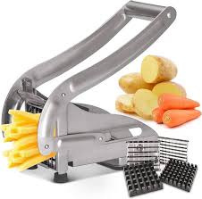 Chips Cutter Stainless Steel Potato Chopper – Heavy Duty Manual French Fries Cutter, Fast Vegetable Slicer for Uniform Chips, Durable Kitchen Tool for Home & Commercial Use