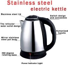 1.8L Energy Efficient Electric Water Kettle Heater Jug Fast Boiling Stainless Steel Electric Kettle with Auto Shut-Off, Boil-Dry Protection and 360° Rotating Base for Safe and Convenient Hot Water Use