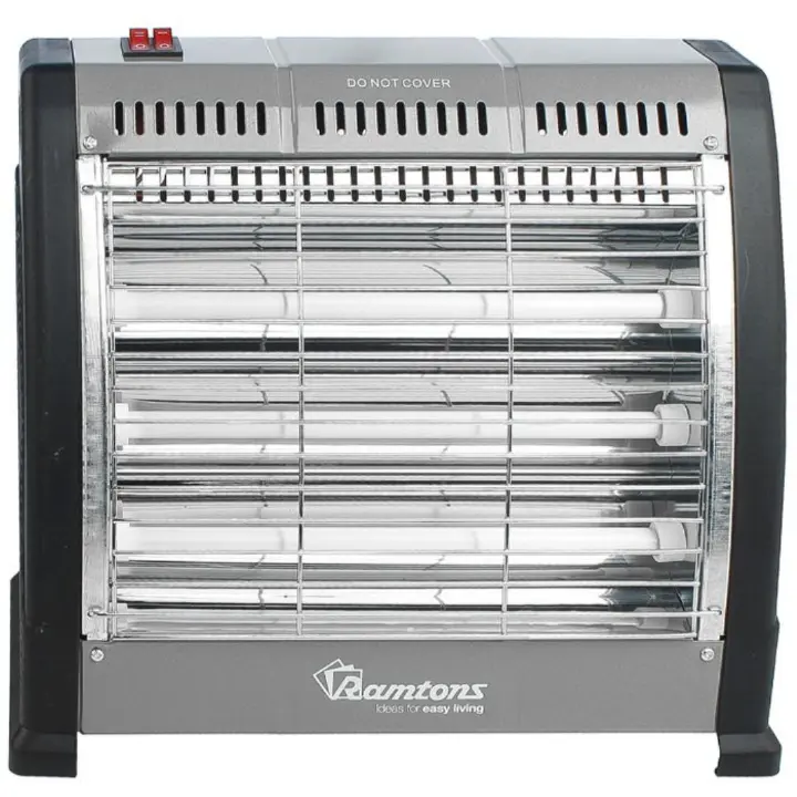 Ramtons Quartz Electric Room Heater RM-469 with Fan – 400W–1200W Adjustable Power, 3 Quartz Heating Elements, Fast Indoor Space Warmer with Tilt Protection for Home & Office Use