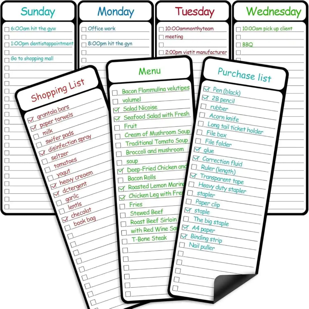 Clever Clean Magnetic Dry Erase List Board designed for fridge organization.