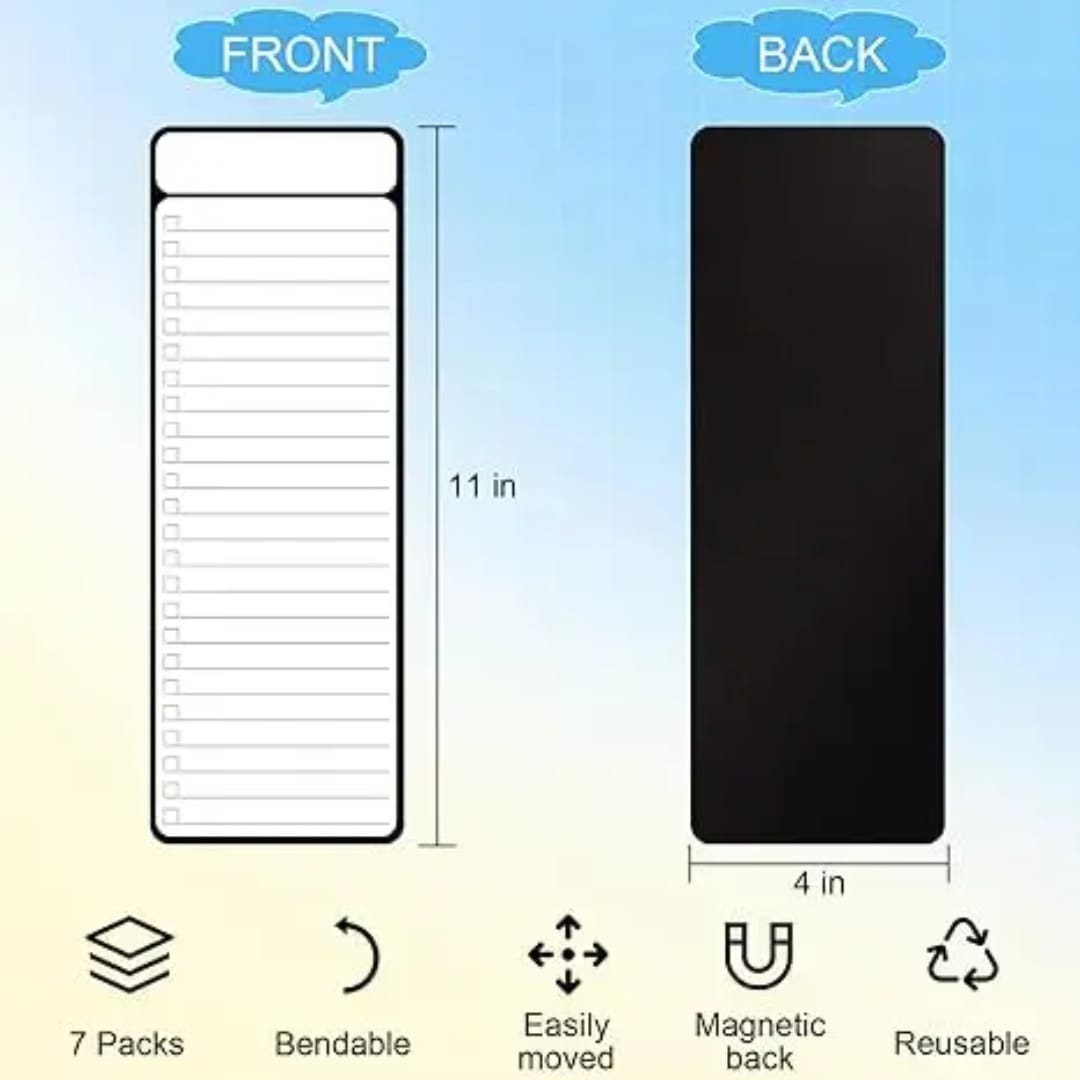 Clever Clean Magnetic Dry Erase List Board designed for fridge organization.