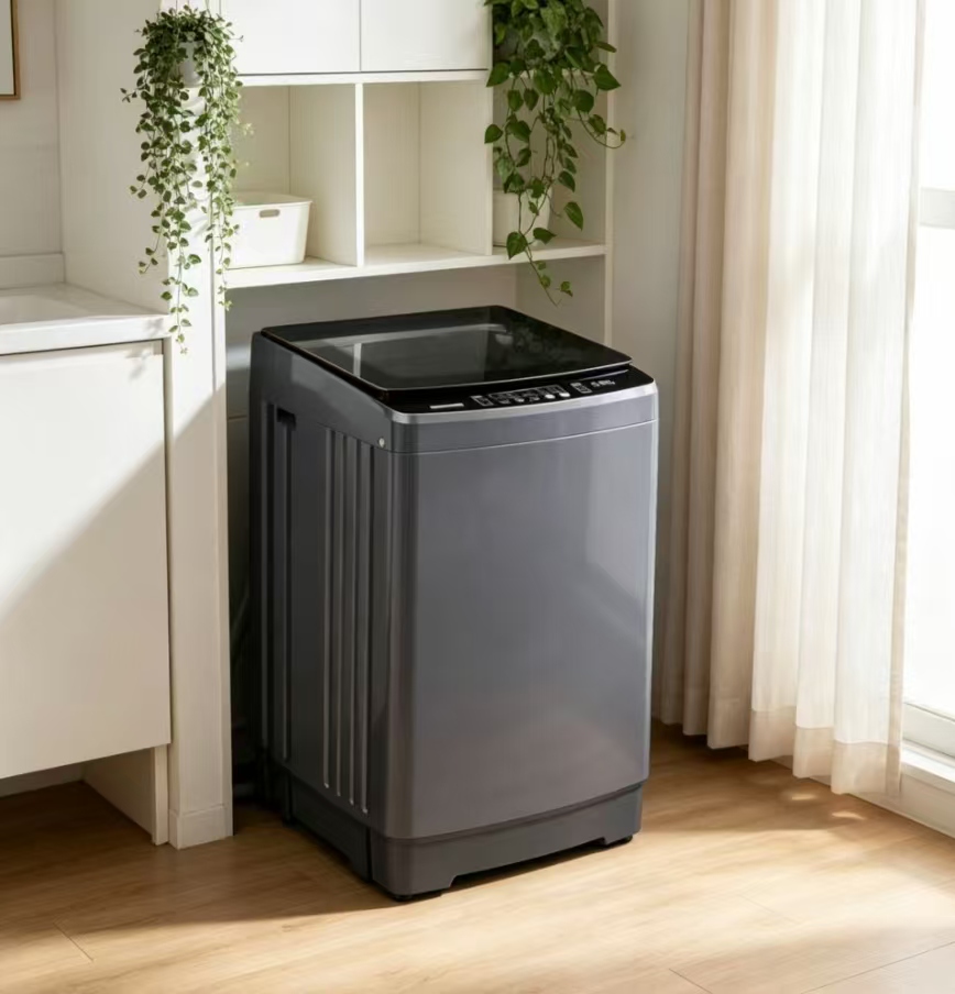 Premier 12Kgs Fully Automatic Washing Machine Stainless Steel Big Drum Size Fit 7x8 King Size Duvet Fuzzy Logic Washing Machine, LED Digital Display, Hot/Cold Water Twin Jet Inlets, Child Lock
