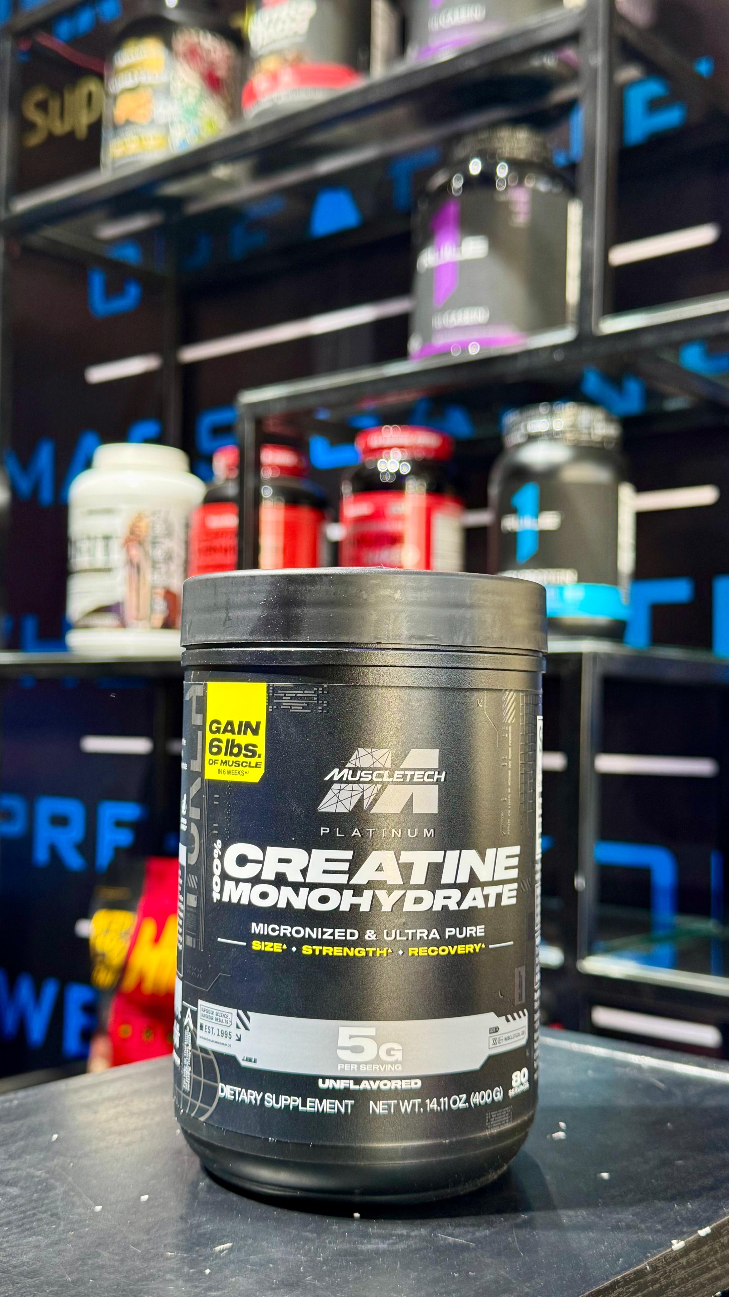 MuscleTech Platinum Creatine Monohydrate Powder, 100% Pure Micronized Creatine Powder, 14.1oz (80 Servings)
