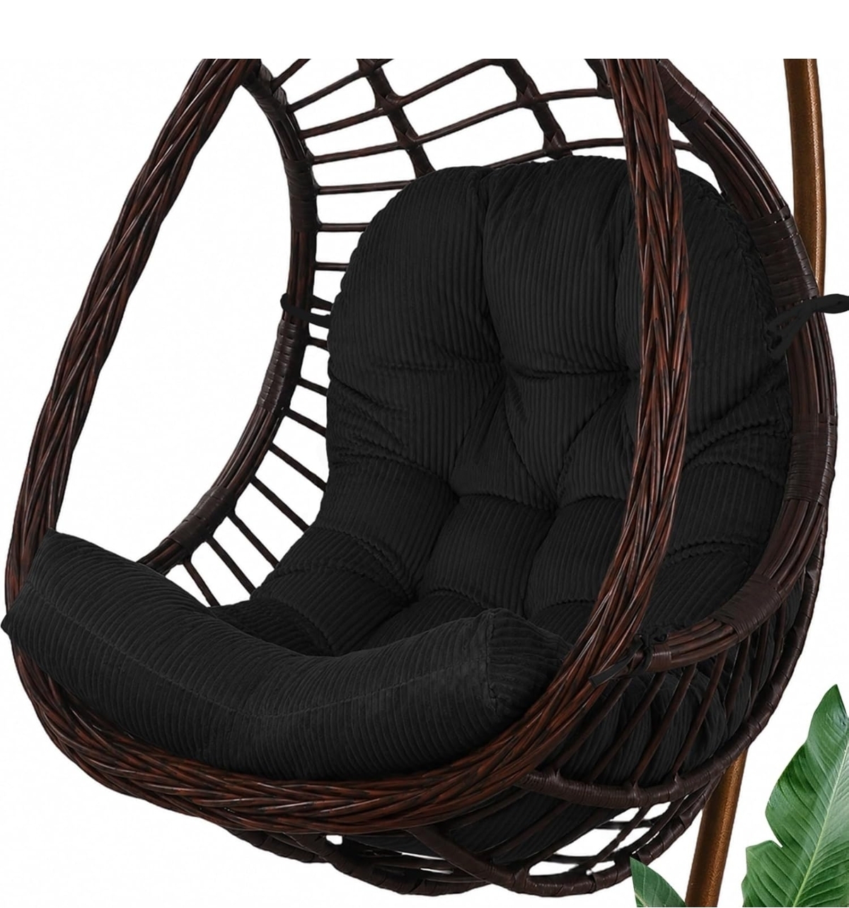 Premium 48×32" Tufted Corduroy Egg Chair Cushion – 1PC | Ultra-Plush Shredded Foam Comfort
