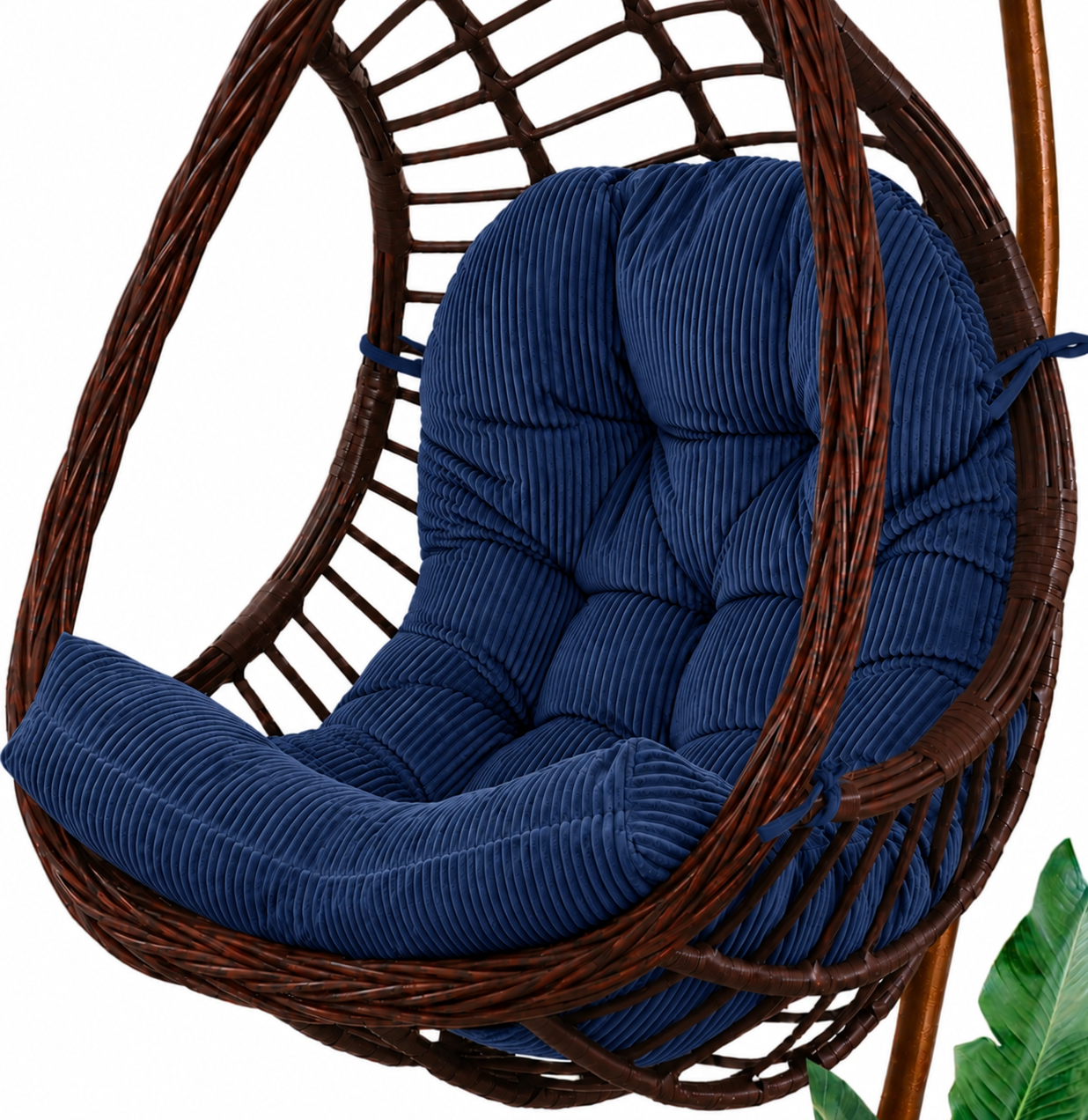 Premium 48×32" Tufted Corduroy Egg Chair Cushion – 1PC | Ultra-Plush Shredded Foam Comfort