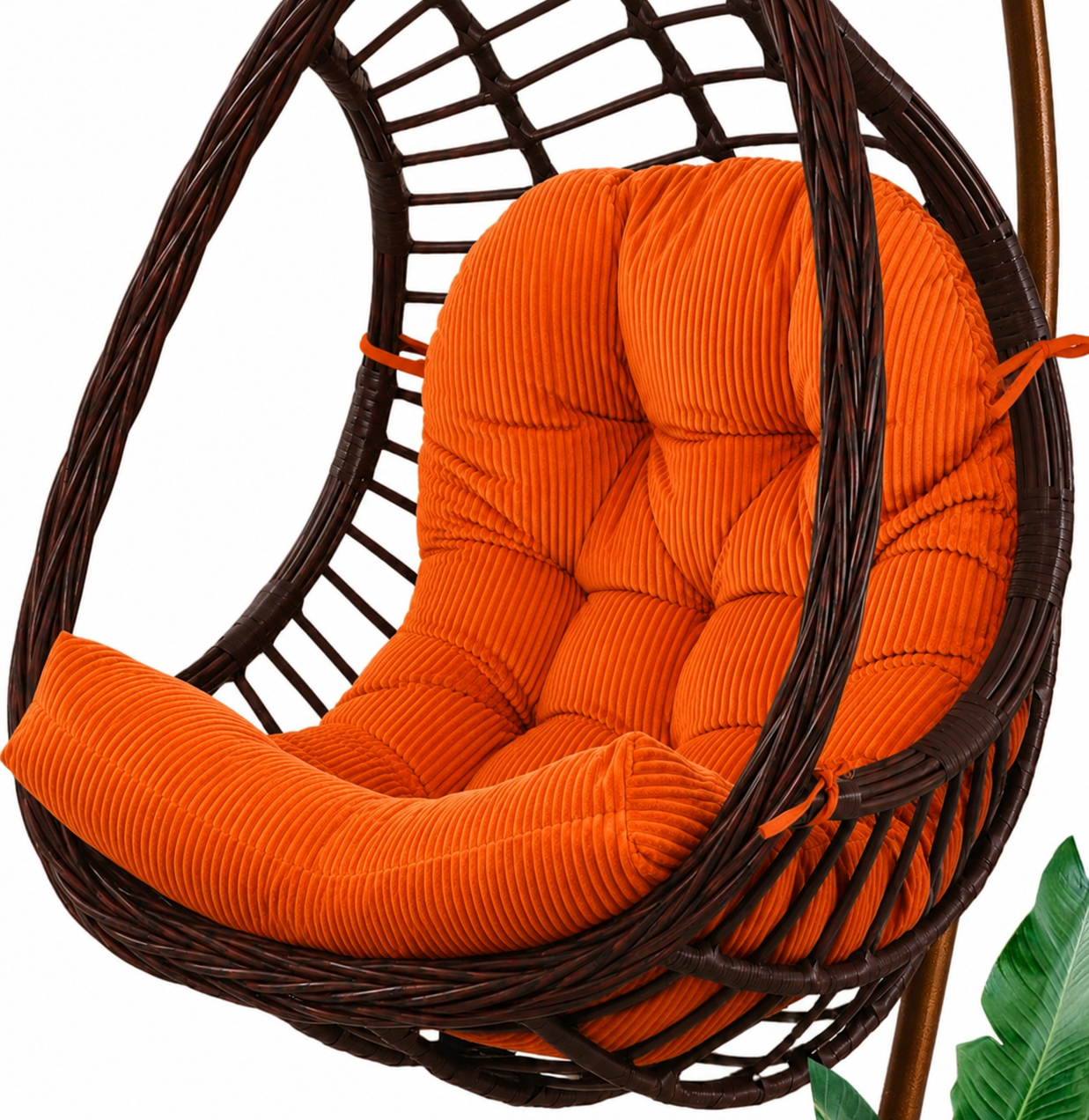 Premium 48×32" Tufted Corduroy Egg Chair Cushion – 1PC | Ultra-Plush Shredded Foam Comfort