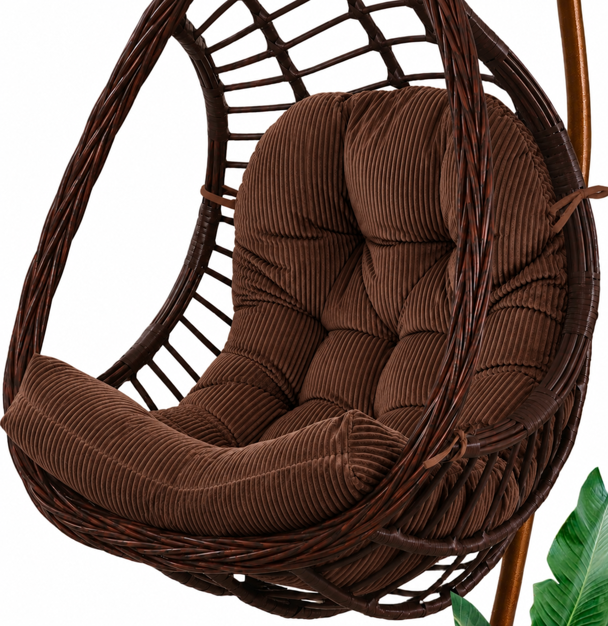 Premium 48×32" Tufted Corduroy Egg Chair Cushion – 1PC | Ultra-Plush Shredded Foam Comfort