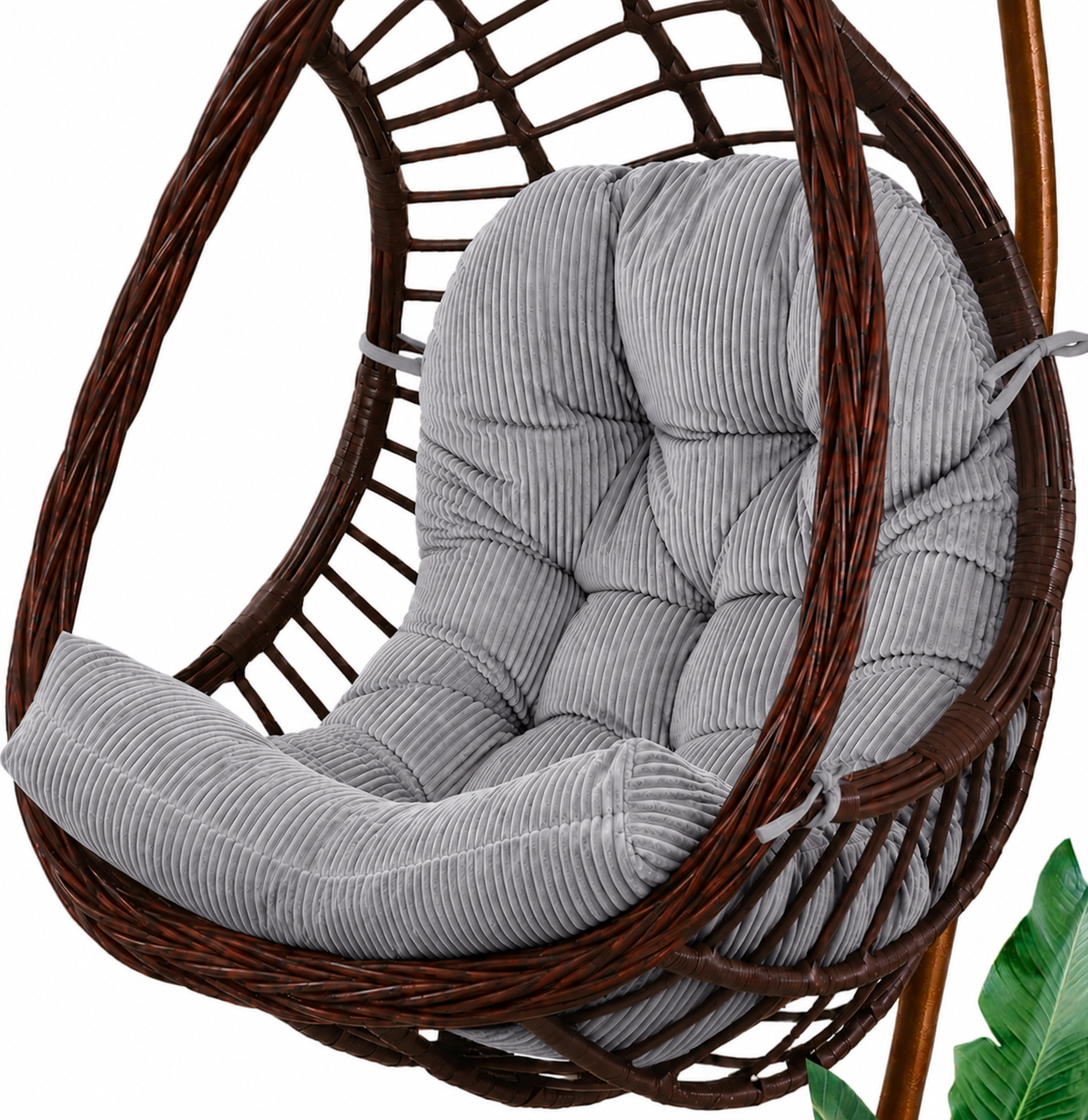 Premium 48×32" Tufted Corduroy Egg Chair Cushion – 1PC | Ultra-Plush Shredded Foam Comfort