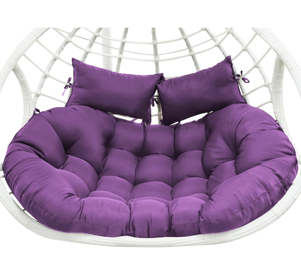 Double Egg Chair Cushion Replacement 55x35in -Thickened Non Removable Double Hanging Egg Chair Cushions, Swing Chair Cushion, Indoor/Outdoor Patio Hanging Basket Chair Cushions.(CHAIR ONLY)